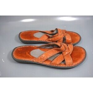 Born Leather Strappy Thong Sandals Coral Orange Size 9 EU 40.5 W71052 Slip On